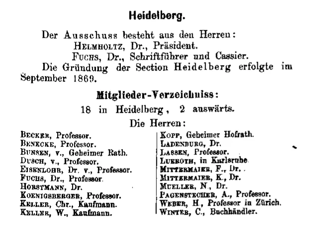Gründungsmitglieder 1869 | © DAV Jahrbuch 1869/1870