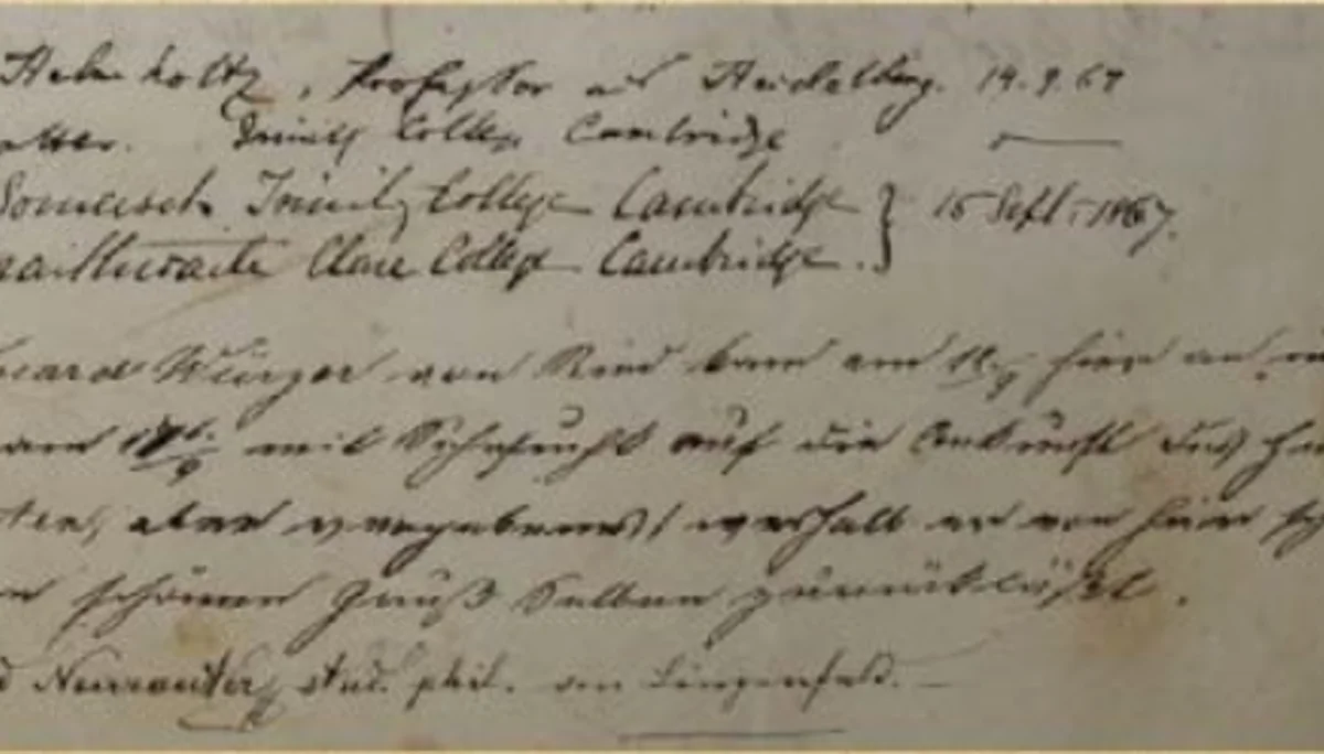 Eintrag Helmholtz' im Gästebuch in Vent | © Archiv des DAV