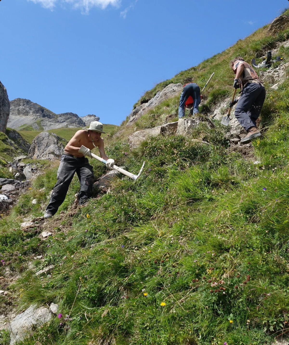 Wegearbeiten Heidelbergerspitze | © DAV Heidelberg/Marc Derungs