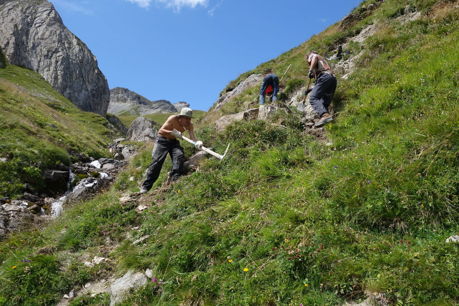Wegearbeiten Heidelbergerspitze | © DAV Heidelberg/Marc Derungs