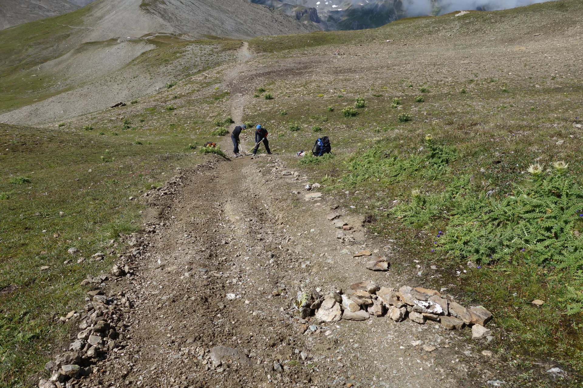 Wegearbeiten an Fuorcla Val Gronda | © DAV Heidelberg/Marc Derungs